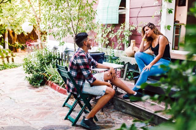 conscious couple sharing vulnerably